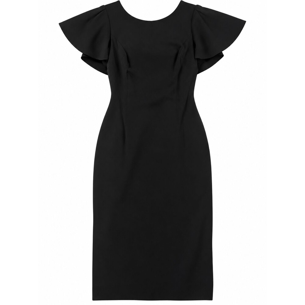 Women's Calvin Klein Black Flutter Sleeve Sheath Dress Size 2